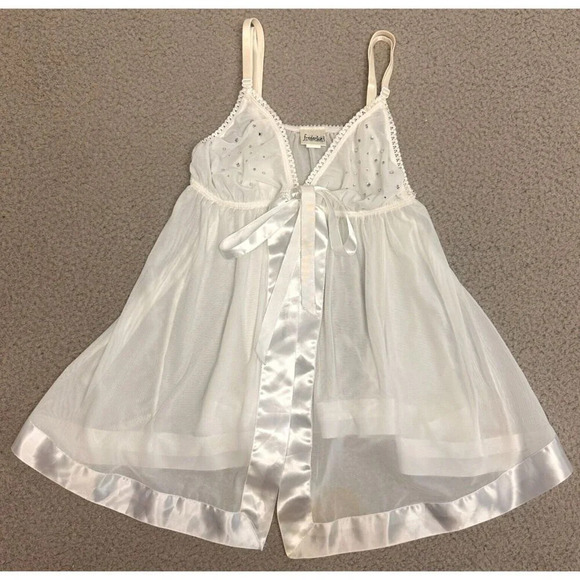Vintage Fredericks of Hollywood Babydoll Top Womens Medium Fairy Rhinestone - Picture 1 of 16